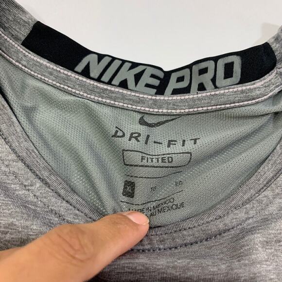 Nike Pro Tank Top Mens XL Extra Large Fitted Grey Heather Training Dri Fit - Picture 5 of 13